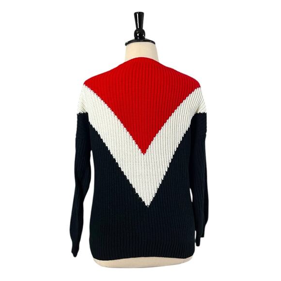 Time and Tru Sweater Chunky Shaker Knit Black Red Cream Women’s Size XL 16/18 - Picture 4 of 10